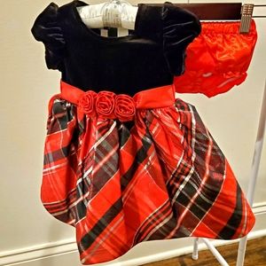 Toddler Black/Red/Silver Plaid Dress